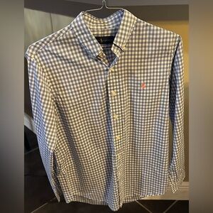 Ralph Lauren Blue and White Checkered Men's Shirt